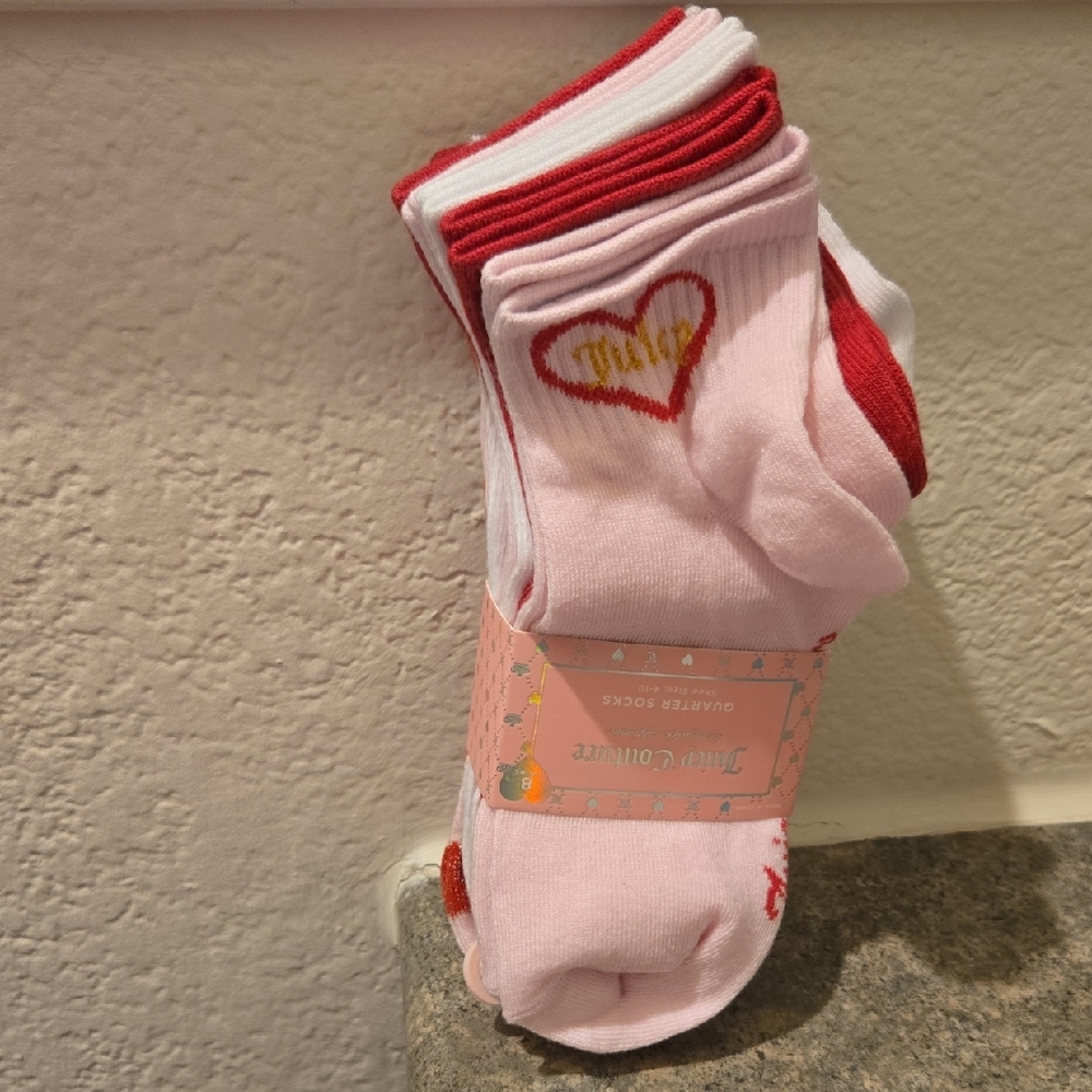 Juicy Couture Pink and Red Socks  8 Pairs Nwt